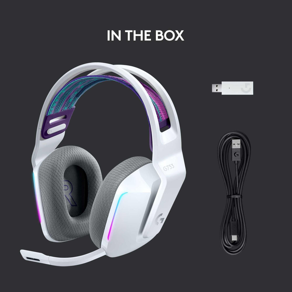 Logitech G733 Lightspeed Wireless RGB Gaming Headset (White)