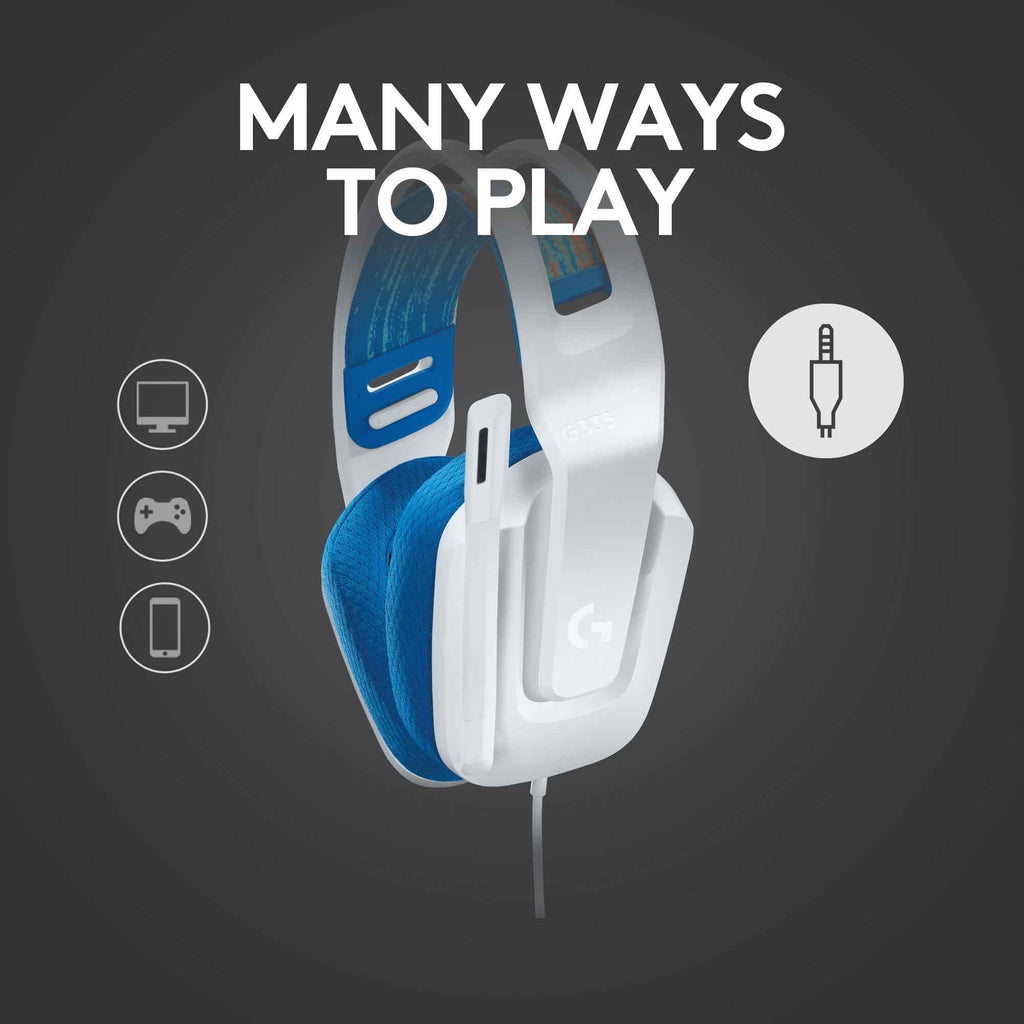 Logitech G335 Wired Gaming Headset (White)
