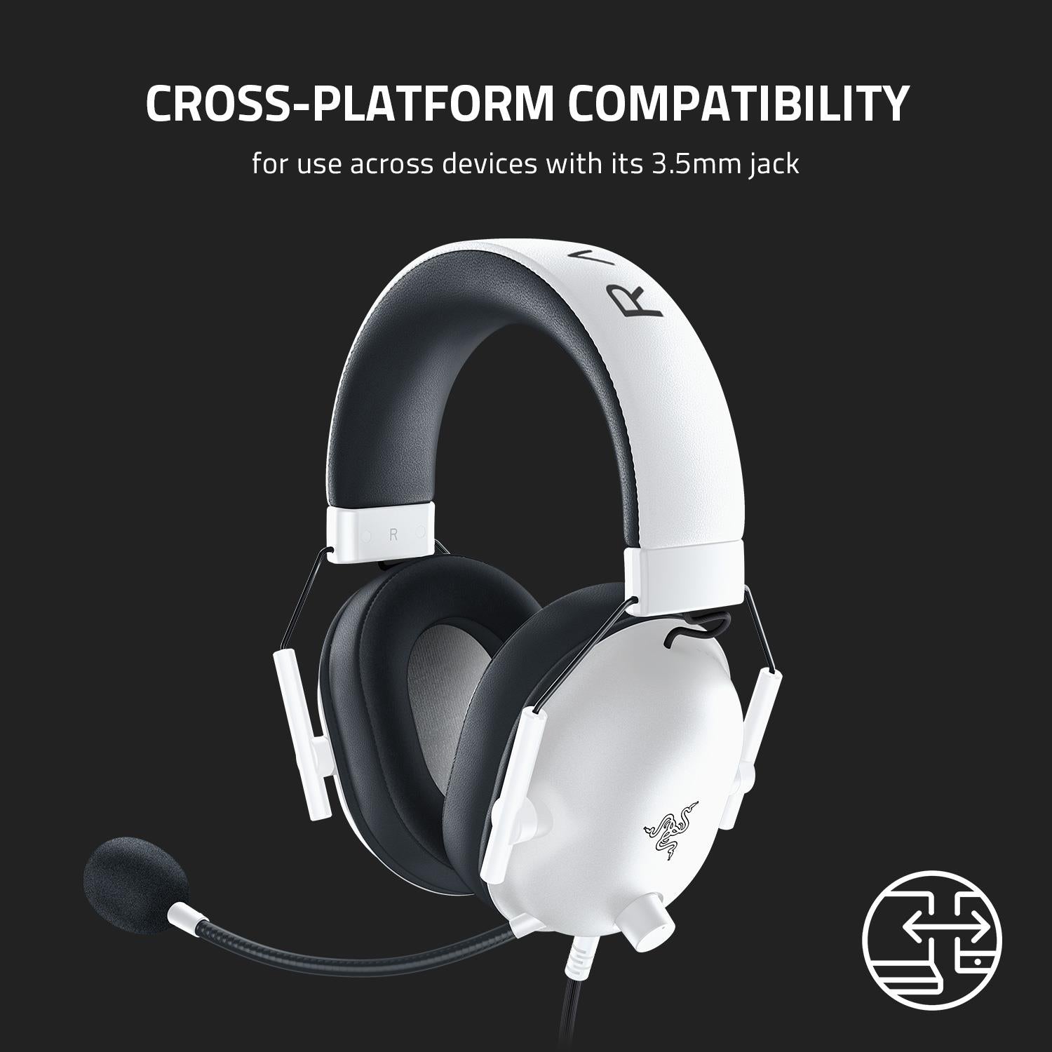 Razer BlackShark V2 X Wired Gaming Headset (White Edition)