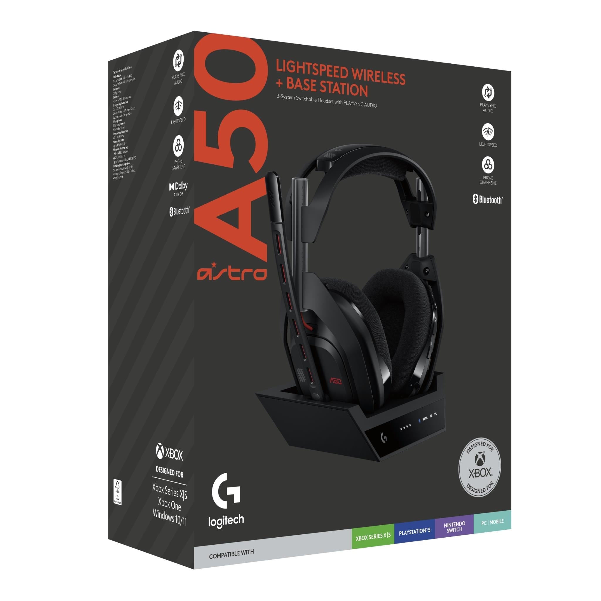 Logitech G Astro A50 LIGHTSPEED Wireless Gaming Headset + Base Station (Black)