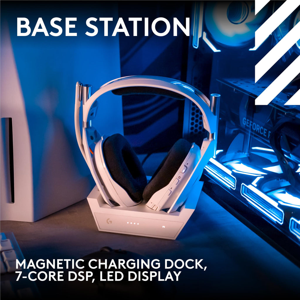 Logitech G Astro A50 LIGHTSPEED Wireless Gaming Headset + Base Station (White)