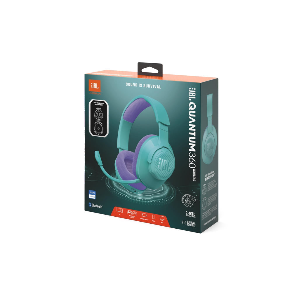 JBL Quantum 360 Over-Ear Wireless Gaming Headset (Cyan)