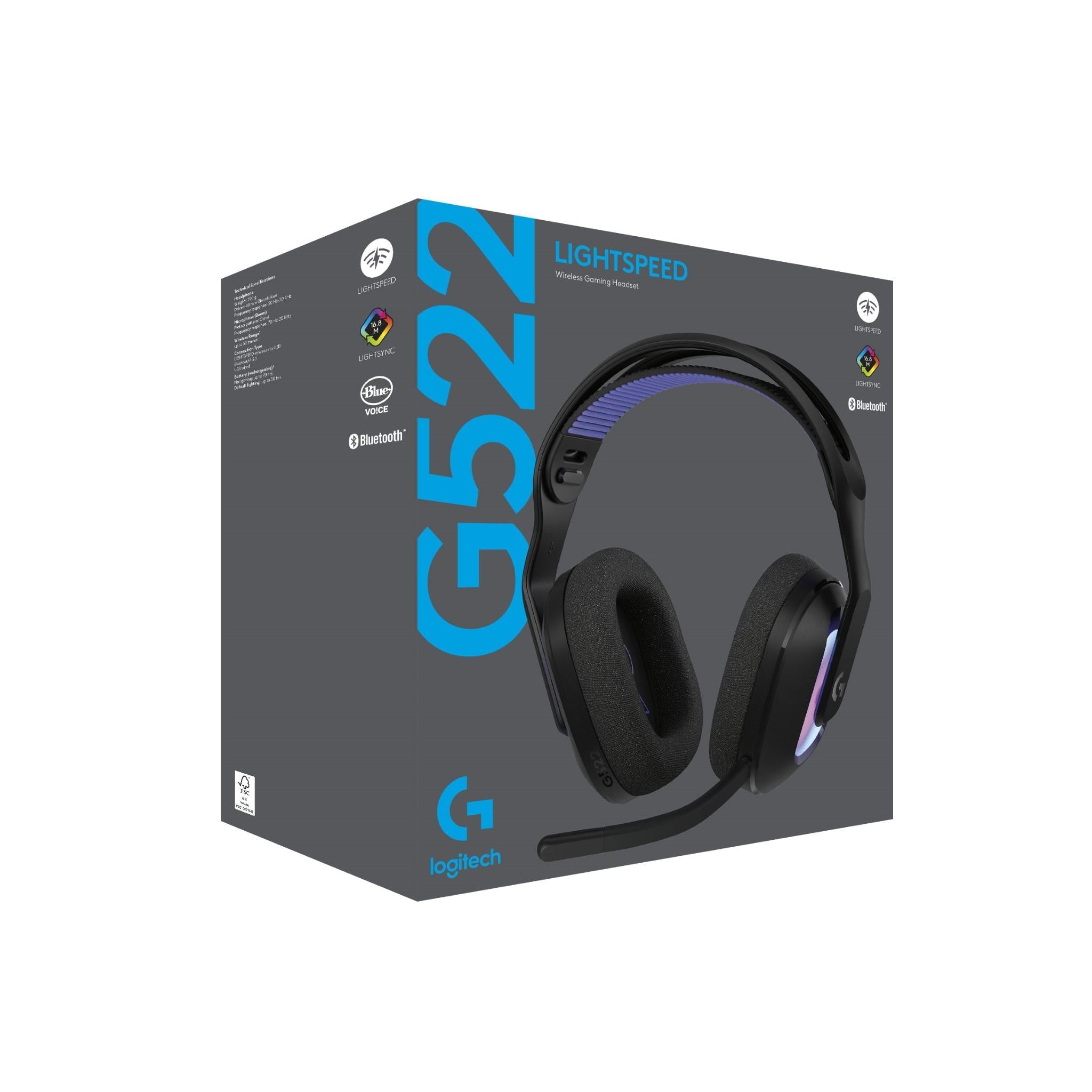 Logitech G522 LIGHTSPEED Wireless Gaming Headset (Black)